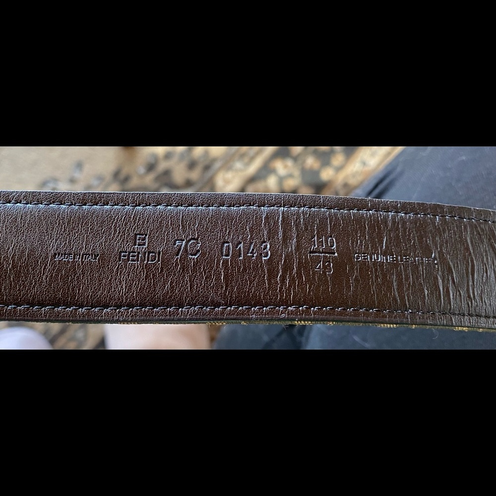 Fendi Zucca Monogram Silver Plaque FF Belt - Picture 5 of 6